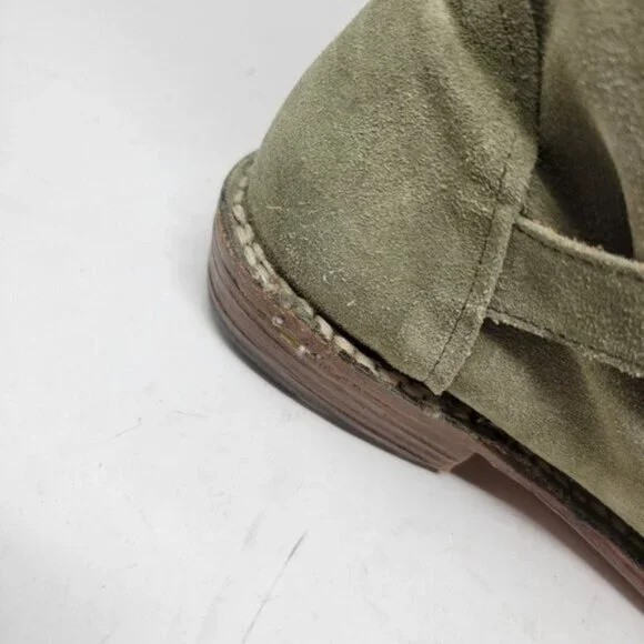 Fiorentini + Baker | Eternity Suede Leather Tall Moto Boots Olive Green - Picture 15 of 16